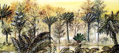 paysage au crétacé inférieur
